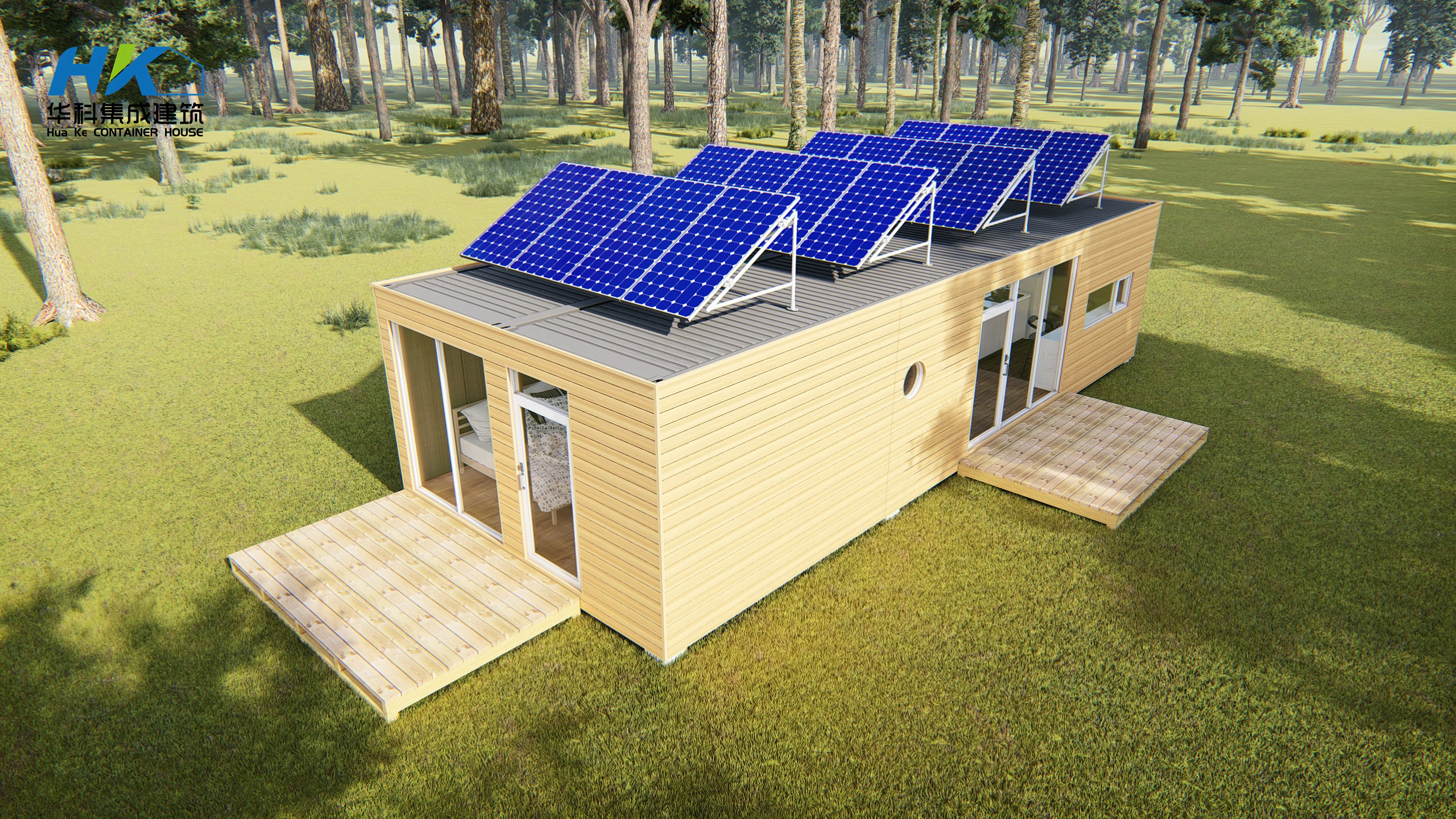 Multifunction Living Container Homes with solar panel