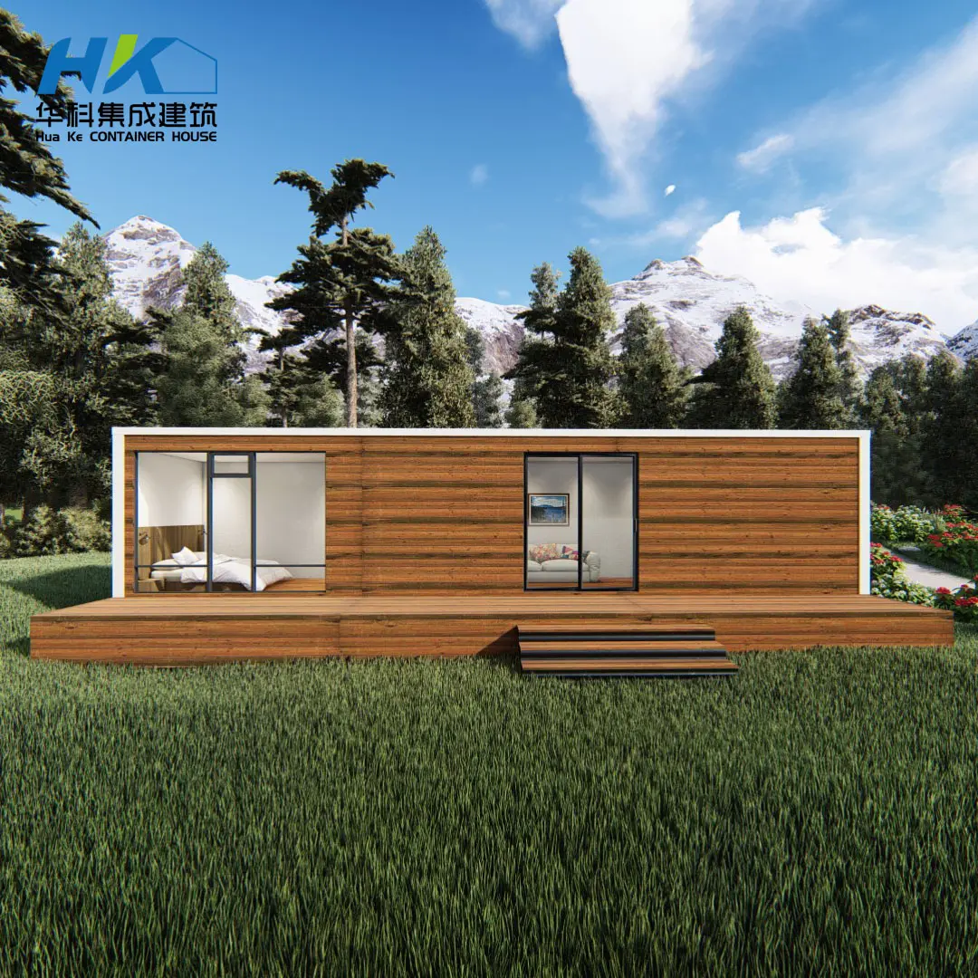 40FT Ready Made Modern Customized Luxury Thermal Insulation Wooden modular prefab prefabricated shipping container House villa   for Dwelling