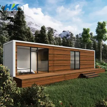 40FT Ready Made Modern Customized Luxury Thermal Insulation Wooden modular prefab prefabricated shipping container House villa   for Dwelling
