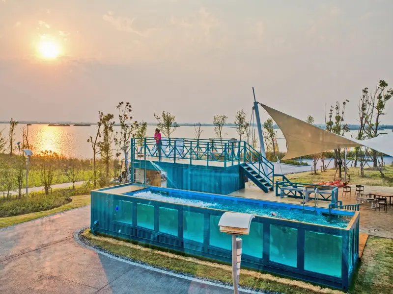 Fiberglass Container swimming pool construction detail pictures