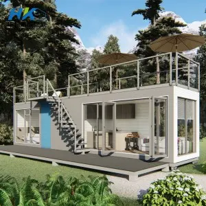 Factory wholesale Living In A Container Home – Luxury modern comfortable prefab container house for America market.  – HK prefab