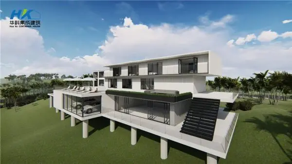 Multi Storey Steel Structure Building Modern House Design Garden House Villa Style container house