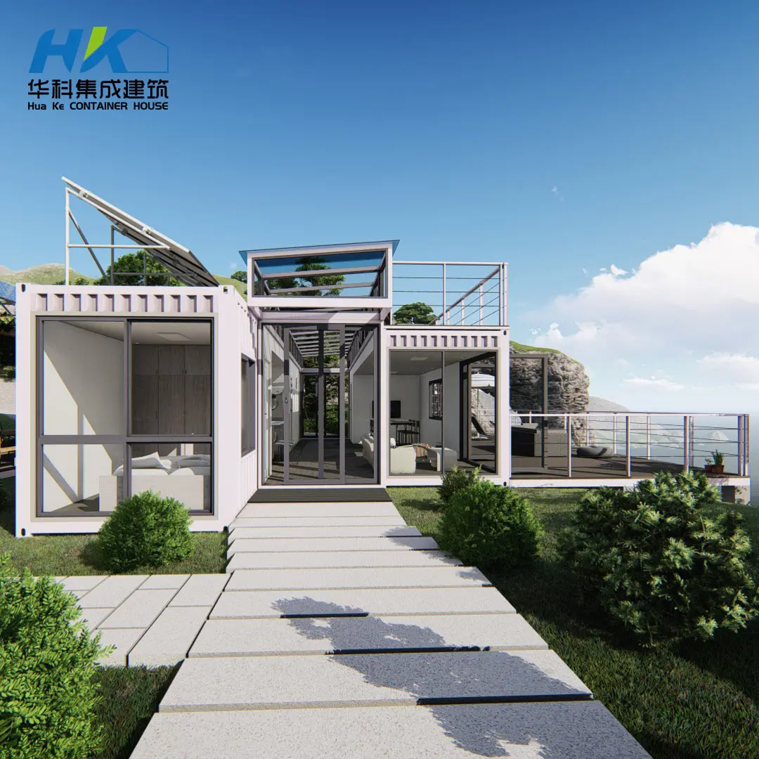 PriceList for 4 Container Home - Modern luxury two bedrooms container house powered by solar panel .  – HK prefab