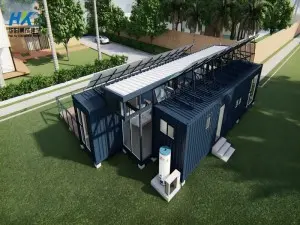 High Quality Spray Foam Insulated Modular Prefabricated Shipping Container House by Solar Panel