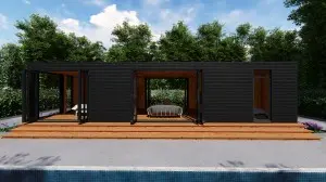 2x40ft Modified Container House Plywood inner decoration