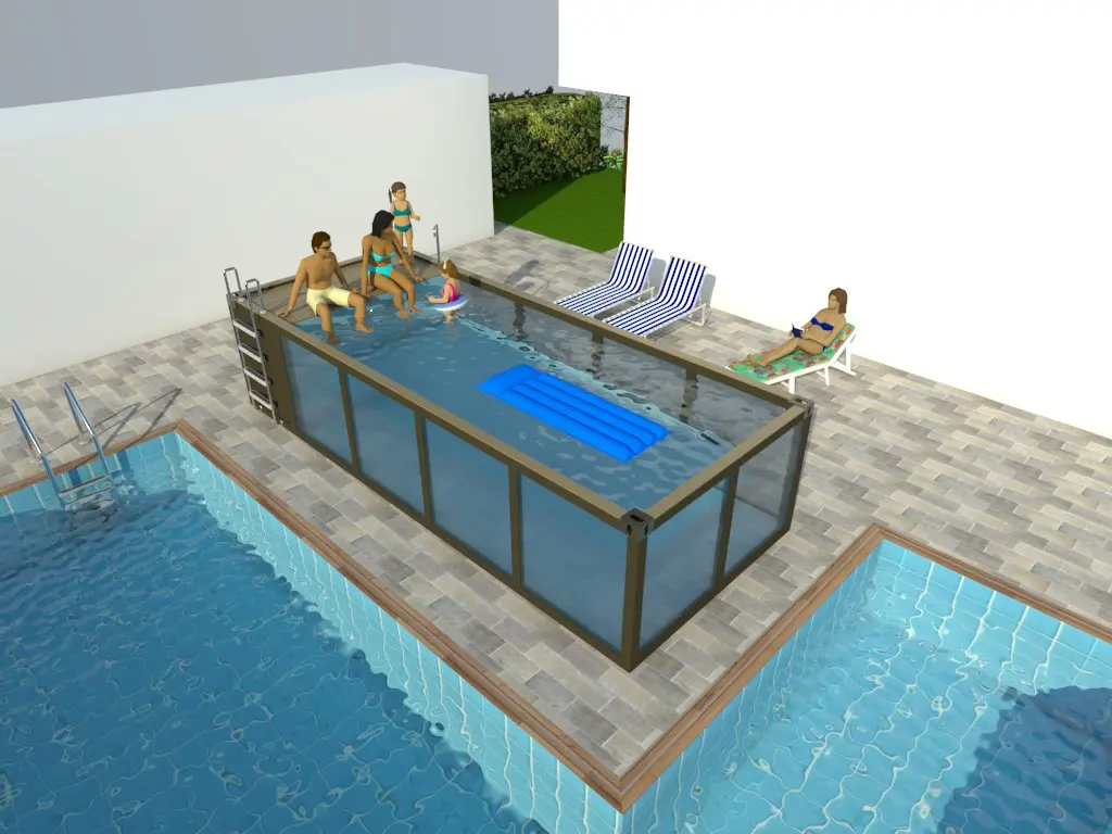 20FT Modular Ready Made Prefab Shipping Container Swimming Pool with SPA Function
