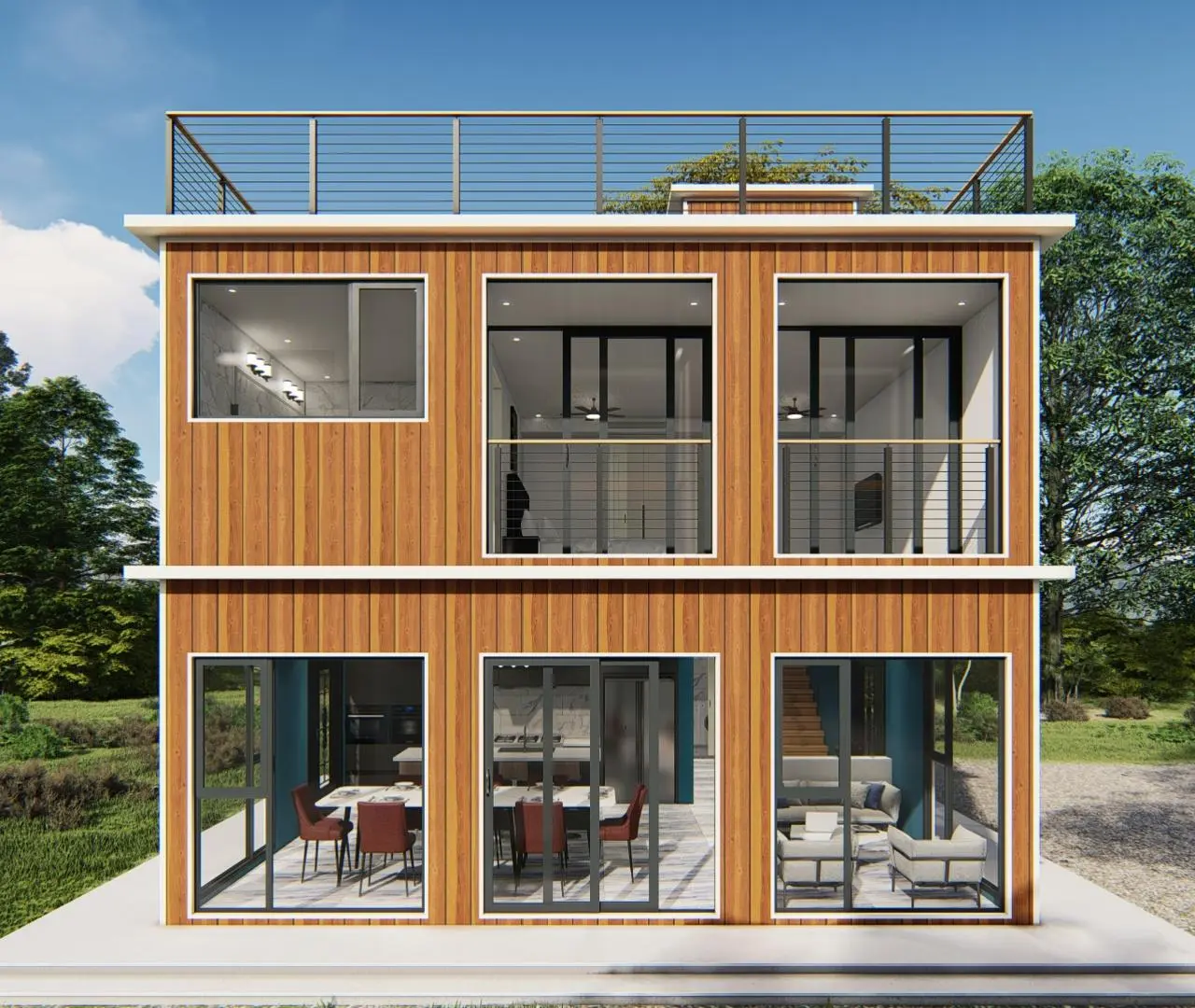 Three Bedrooms two stories Modular Prefab Container House