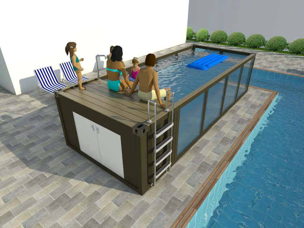 20FT Modular Ready Made Prefab Shipping Container Swimming Pool with SPA Function