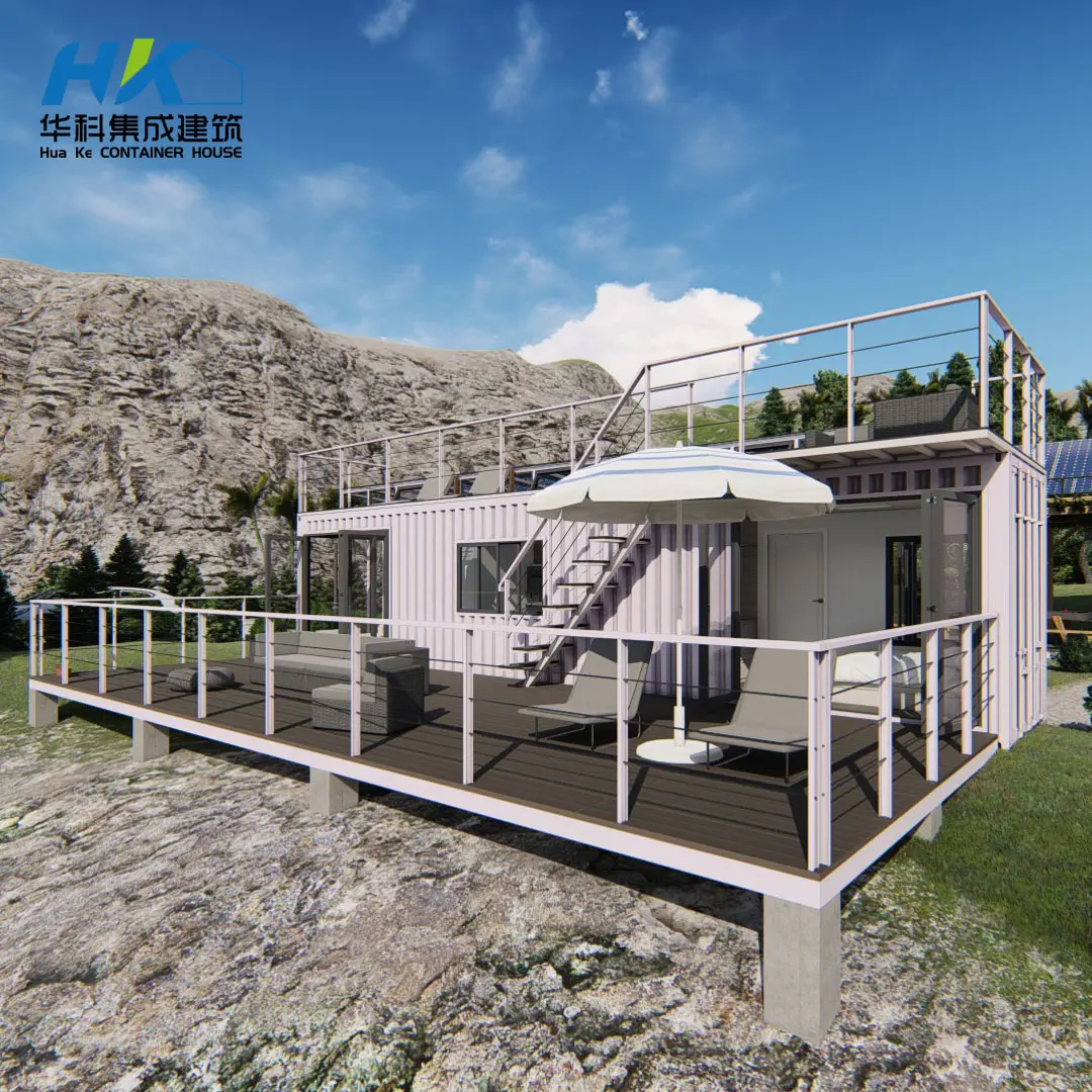 Well-designed U Shaped Container Home Plans - Modern luxury two bedrooms container house powered by solar panel .  – HK prefab